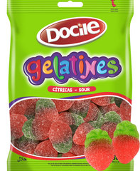 Жевательный мармелад Docile GELATINES SOUR STRAWBERRY (КЛУБНИЧКИ со вкусом клубники) 80 грамм